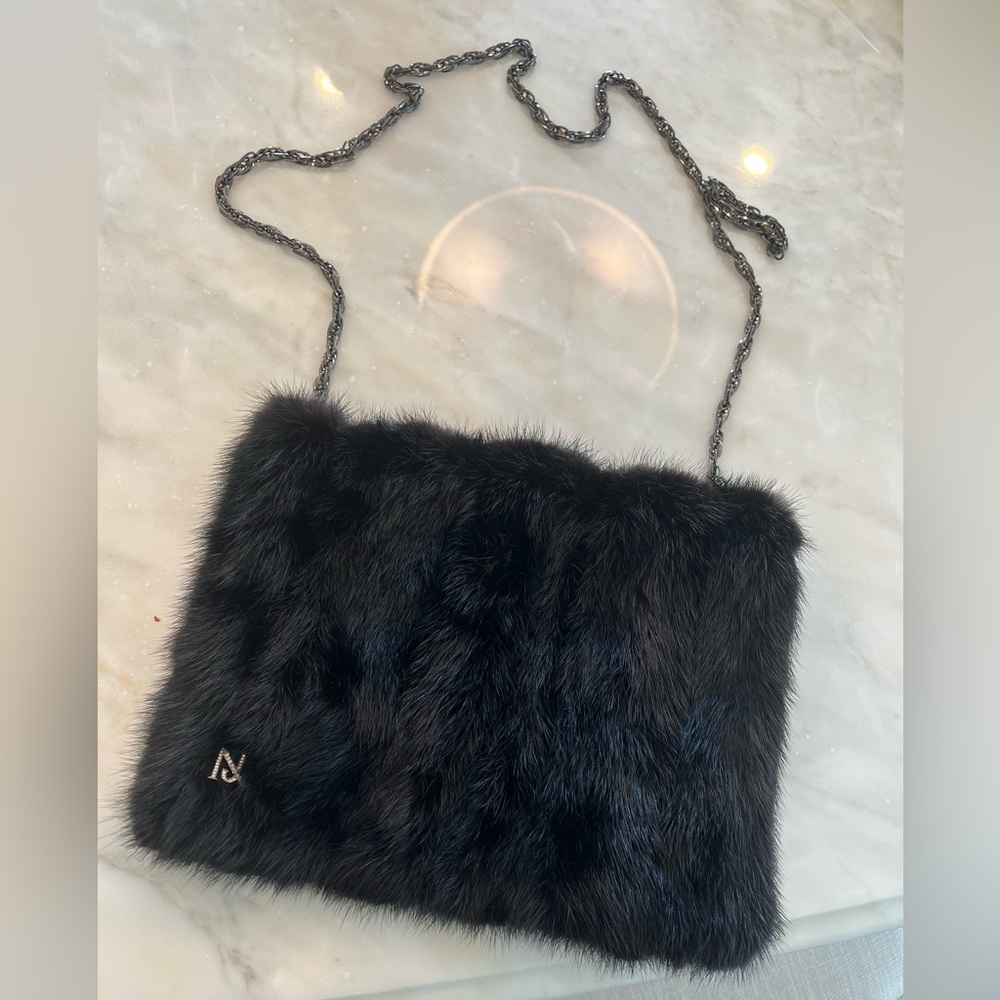 Real mink crossbody bag